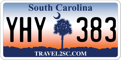 SC license plate YHY383