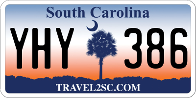 SC license plate YHY386