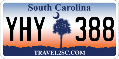 SC license plate YHY388