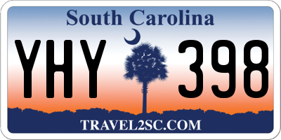 SC license plate YHY398