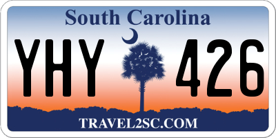 SC license plate YHY426