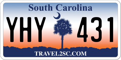 SC license plate YHY431
