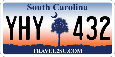 SC license plate YHY432