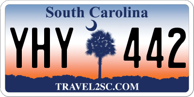 SC license plate YHY442
