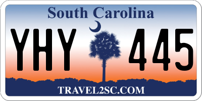 SC license plate YHY445