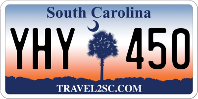 SC license plate YHY450
