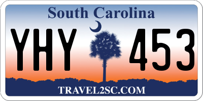 SC license plate YHY453