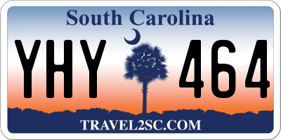 SC license plate YHY464