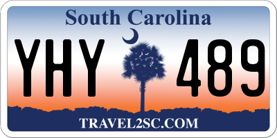 SC license plate YHY489