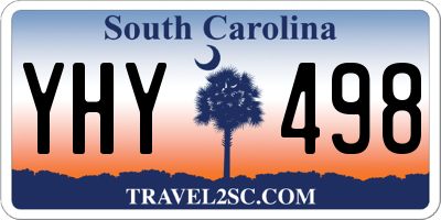 SC license plate YHY498