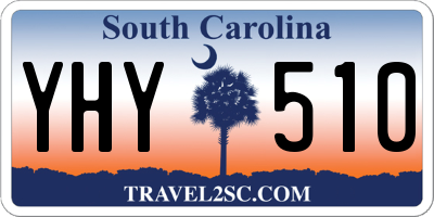 SC license plate YHY510
