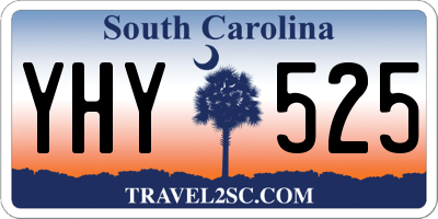 SC license plate YHY525