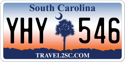 SC license plate YHY546