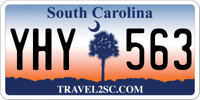 SC license plate YHY563
