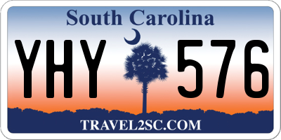 SC license plate YHY576