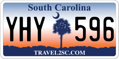 SC license plate YHY596