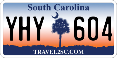 SC license plate YHY604