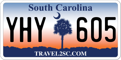 SC license plate YHY605