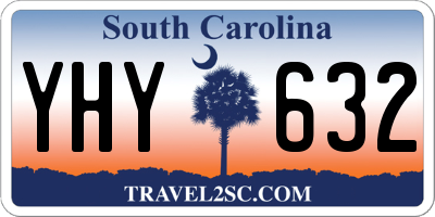SC license plate YHY632