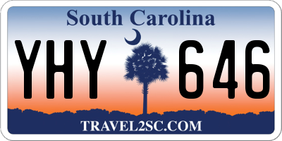 SC license plate YHY646