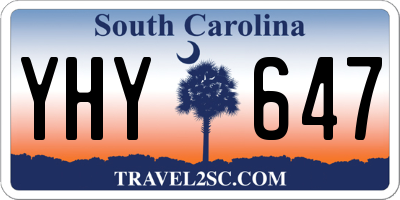 SC license plate YHY647