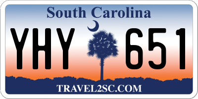 SC license plate YHY651