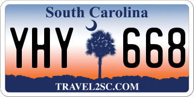 SC license plate YHY668