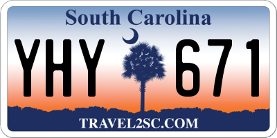 SC license plate YHY671