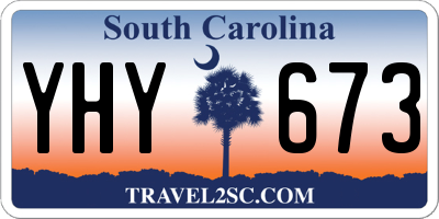 SC license plate YHY673