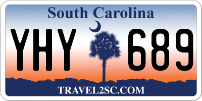 SC license plate YHY689