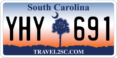 SC license plate YHY691