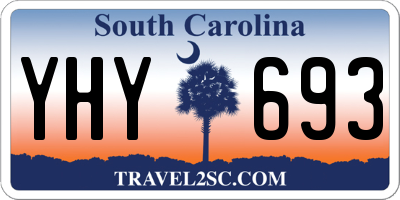 SC license plate YHY693