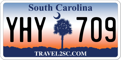 SC license plate YHY709