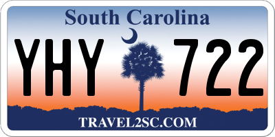 SC license plate YHY722