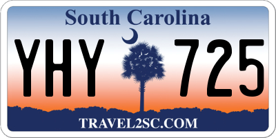 SC license plate YHY725