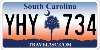 SC license plate YHY734