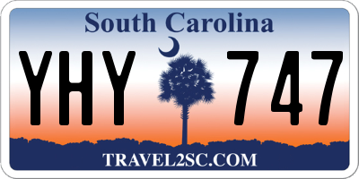 SC license plate YHY747