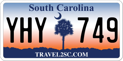 SC license plate YHY749