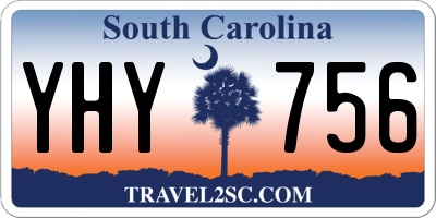 SC license plate YHY756