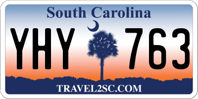 SC license plate YHY763
