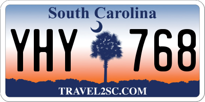 SC license plate YHY768