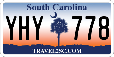 SC license plate YHY778