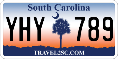 SC license plate YHY789