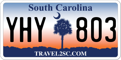 SC license plate YHY803