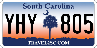 SC license plate YHY805