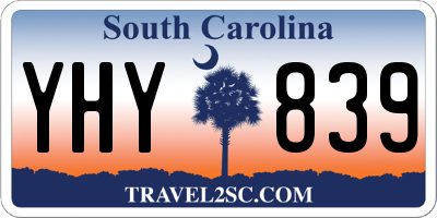SC license plate YHY839