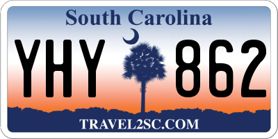SC license plate YHY862