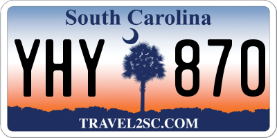 SC license plate YHY870