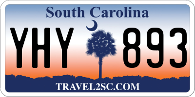 SC license plate YHY893