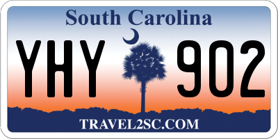 SC license plate YHY902